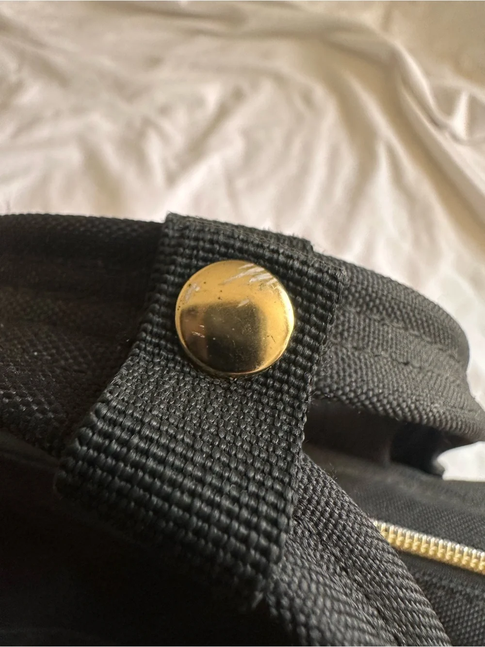 Anello Black Canvas Backpack with Gold Hardware